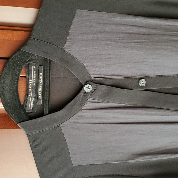 All Saints - sleeveless blouse. Size: UK 8/US 4/EU 36. Colour: Black & Navy. - Picture 3 of 8